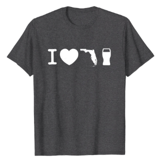 I Love Florida Beer Shirt Dark Heather