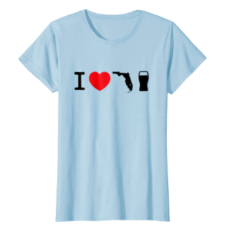 I Love Florida Beer Shirt Womens Light Blue