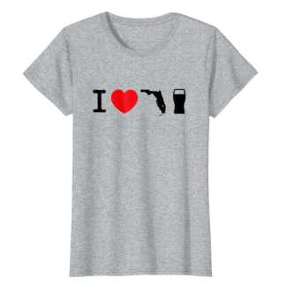 I Love Florida Beer Shirt Womens Green