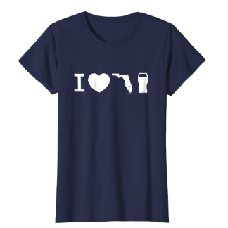 I Love Florida Beer Shirt Womens Navy