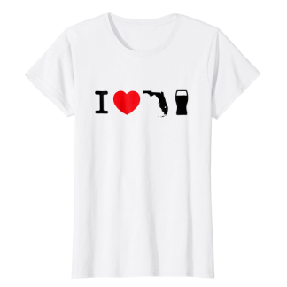 I Love Florida Beer Shirt Womens White