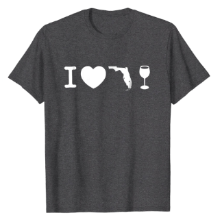 I Love Florida Wine Mens Dark Heather Shirt