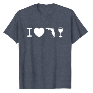 I Love Florida Wine Mens Heather Blue Shirt