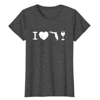 I Love Florida Wine Womens Dark Heather Shirt