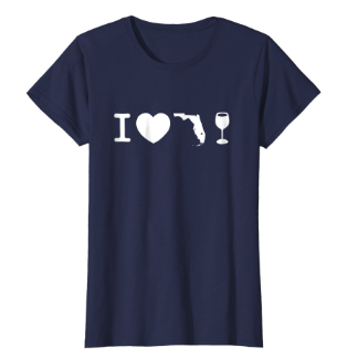 I Love Florida Wine Womens  Navy Shirt