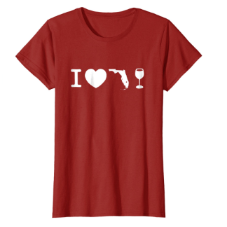 I Love Florida Wine Womens Red Shirt