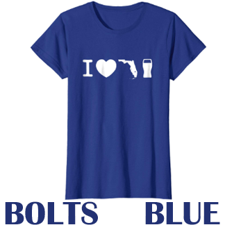 I Love Florida Beer Shirt Tampa Bay Lightning Bolts Blue Womens