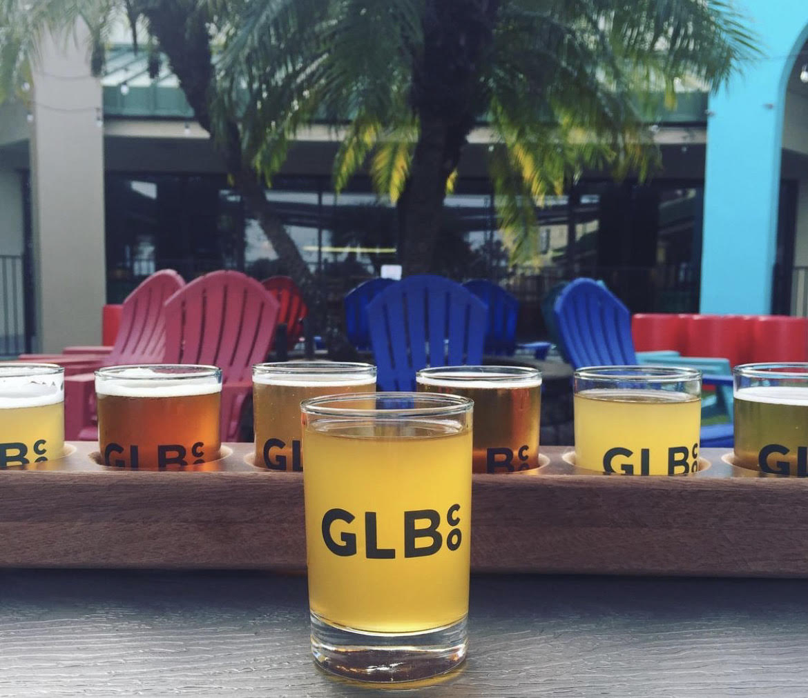 A Flight of Craft Beers at the Original, Now Closed, Good Liquid Brewing Location