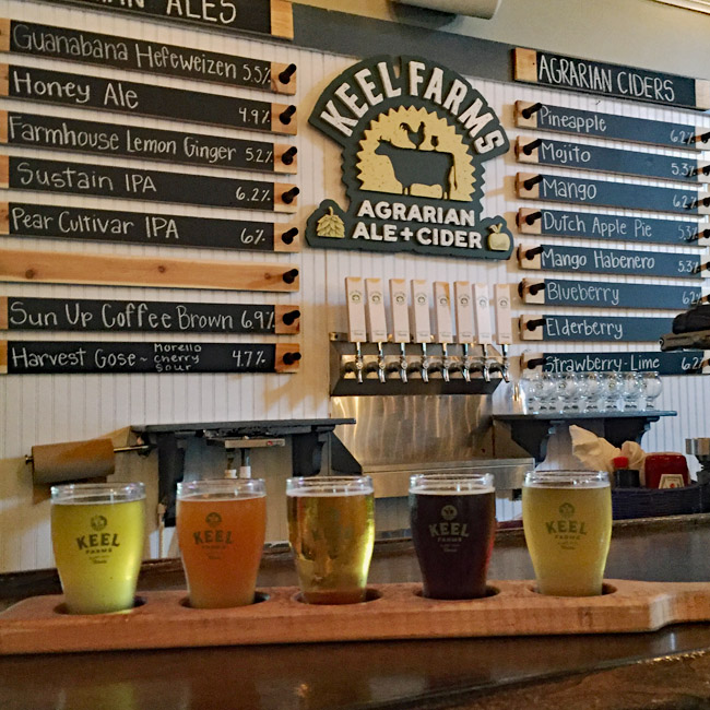 Five Beer Flight from Keel Farms Agrarian Ale and Cider